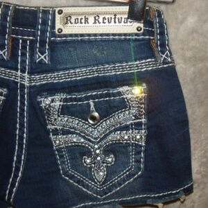 ROCK REVIVAL CELINDA CUT OFF DENIM SHORTS SIZE 25
